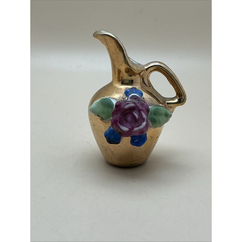 Miniature Vintage Japanese Porcelain Lusterware Vases Pitchers, Pre WW2 Lot of 7 - Picture 10 of 14